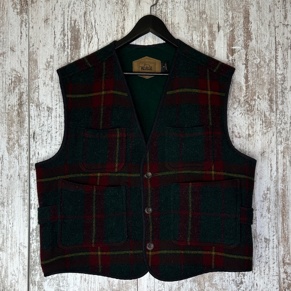 Woolrich Plaid Wool Vest (Hunting/Fishing/Hiking) XL